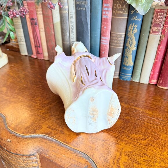 1950's Lady Planter/Head Vase Cream, Lilac and Gold Accents - Picture 13 of 14
